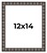 12x14 Deco Picture Frame with UV-Resistant Acrylic & Acid Free Backing, Available in 3 Finishes - Black, Brown, and Silver
